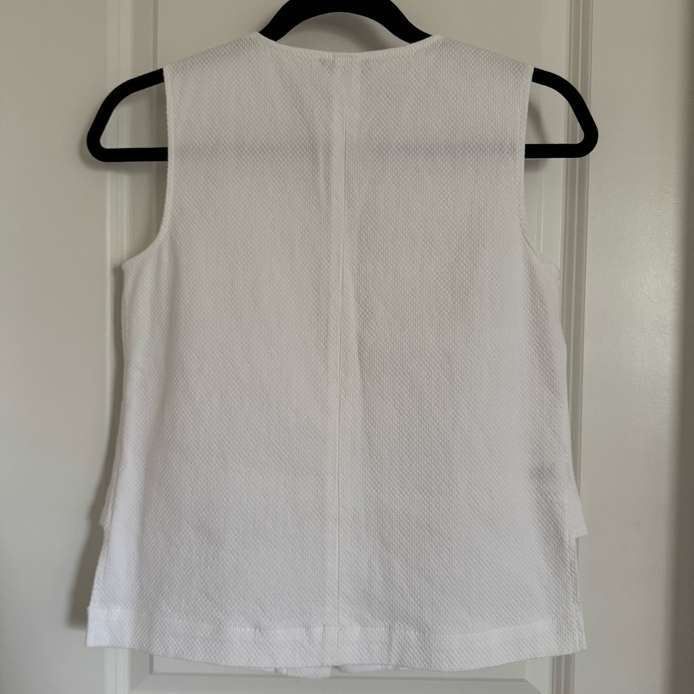 Worth White Sleeveless Button-Down Shirt Vest, 4 - Picture 2 of 16